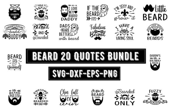 Beard 20 Quotes Bundle: Graphics for T-Shirt Designs