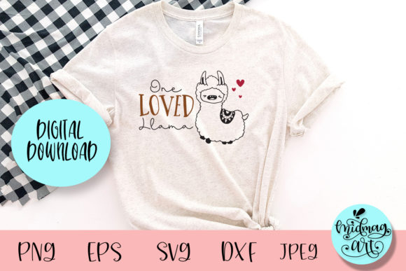 One Loved Llama SVG: Valentine Graphics for T-Shirt Designs
