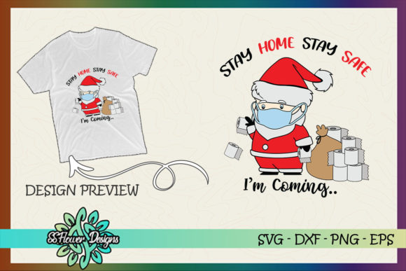 Toilet Paper Santa Wear Mask Christmas Graphics