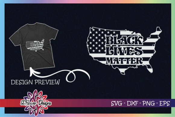 USA Map Black Lives Matter Graphics for T-Shirt Designs